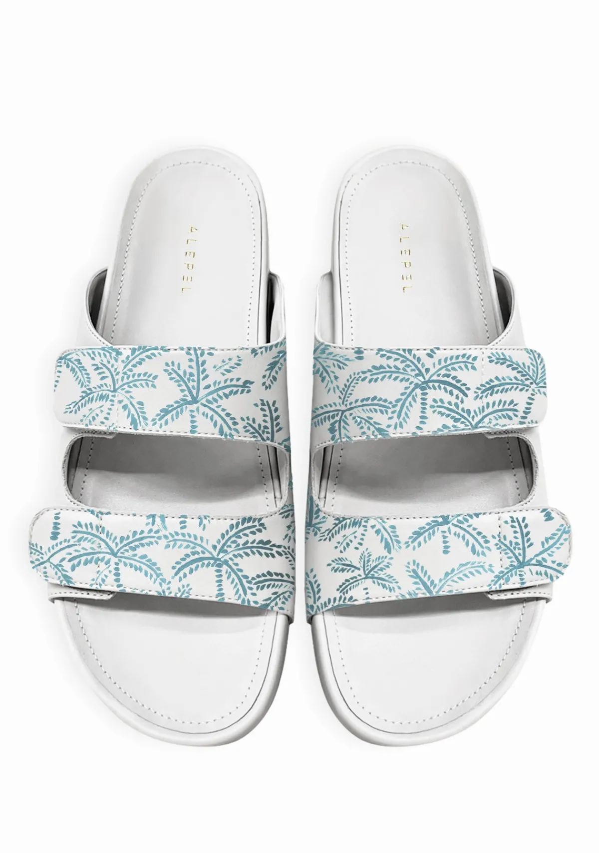 Store Alepel Blue Abstract Palms White Sandal